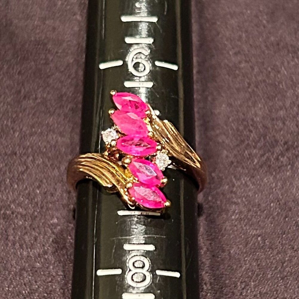 This Created Lab Diamond Ring Beautiful Clear, Pi… - image 1